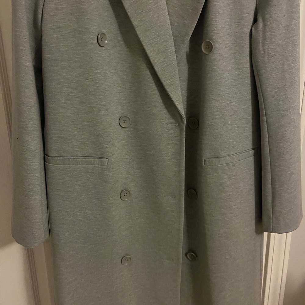 Good American Grey Long Double Breasted Lined Trench Jacket, NWOT, Small - Picture 9 of 12